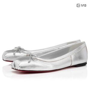 Christian Louboutin MAMADRAGUE Metallic Ballerina Ballet Flat Shoes Size 39